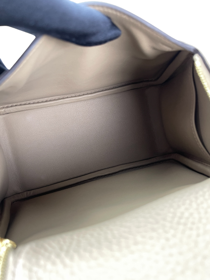 HERMES - Mini Lindy 8Q Beige Marfa Taurillon Clemence Gold Hardware 