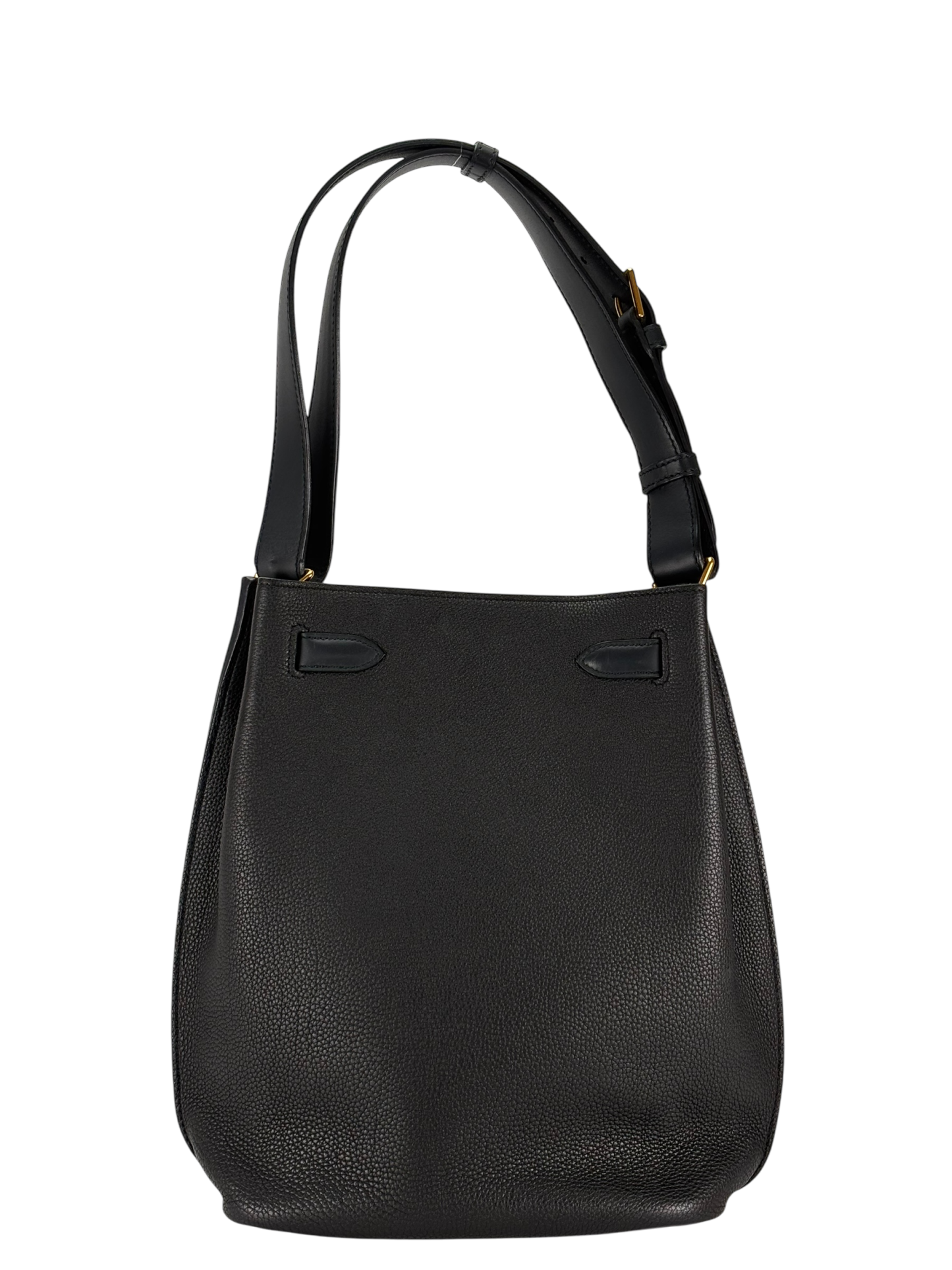 HERMES - So Kelly Shoulder Bag 89 Noir Togo Gold Hardware