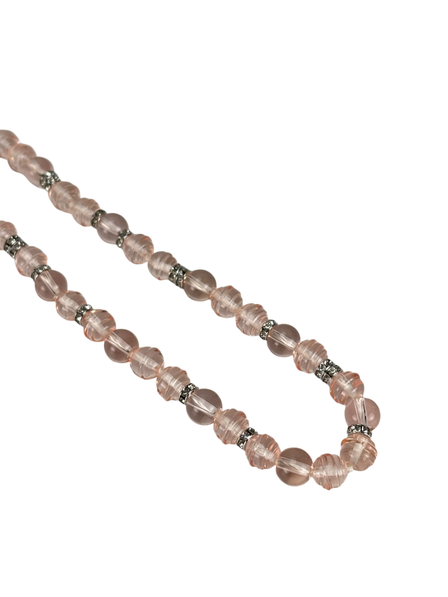 CHANEL - 23S Pink Beaded Rhinestone CC Necklace 