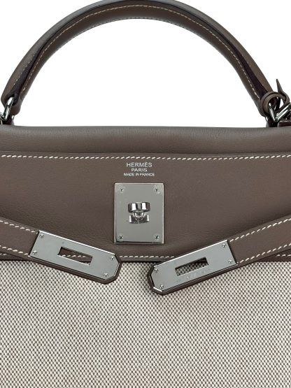 HERMES - Kelly 32 Etoupe Swift Palladium Hardware 