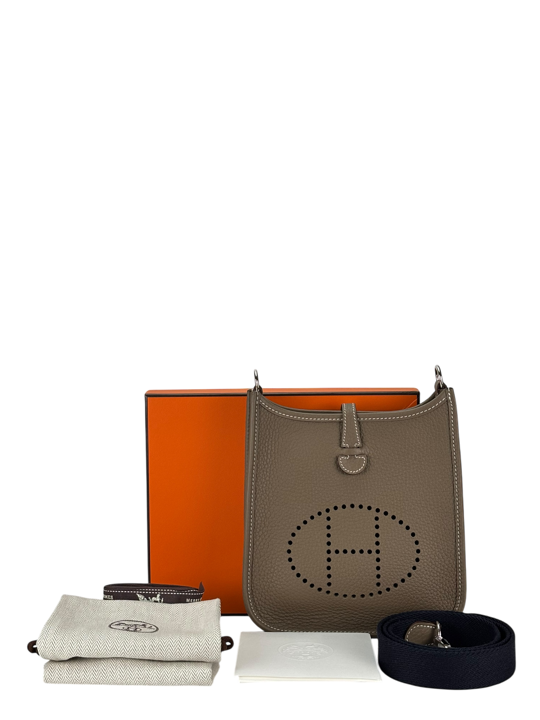 HERMES - Evelyne TPM Evelyne 16 Etoupe Taurillon Clemence Palladium Hardware