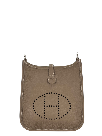HERMES - Evelyne TPM Evelyne 16 Etoupe Taurillon Clemence Palladium Hardware