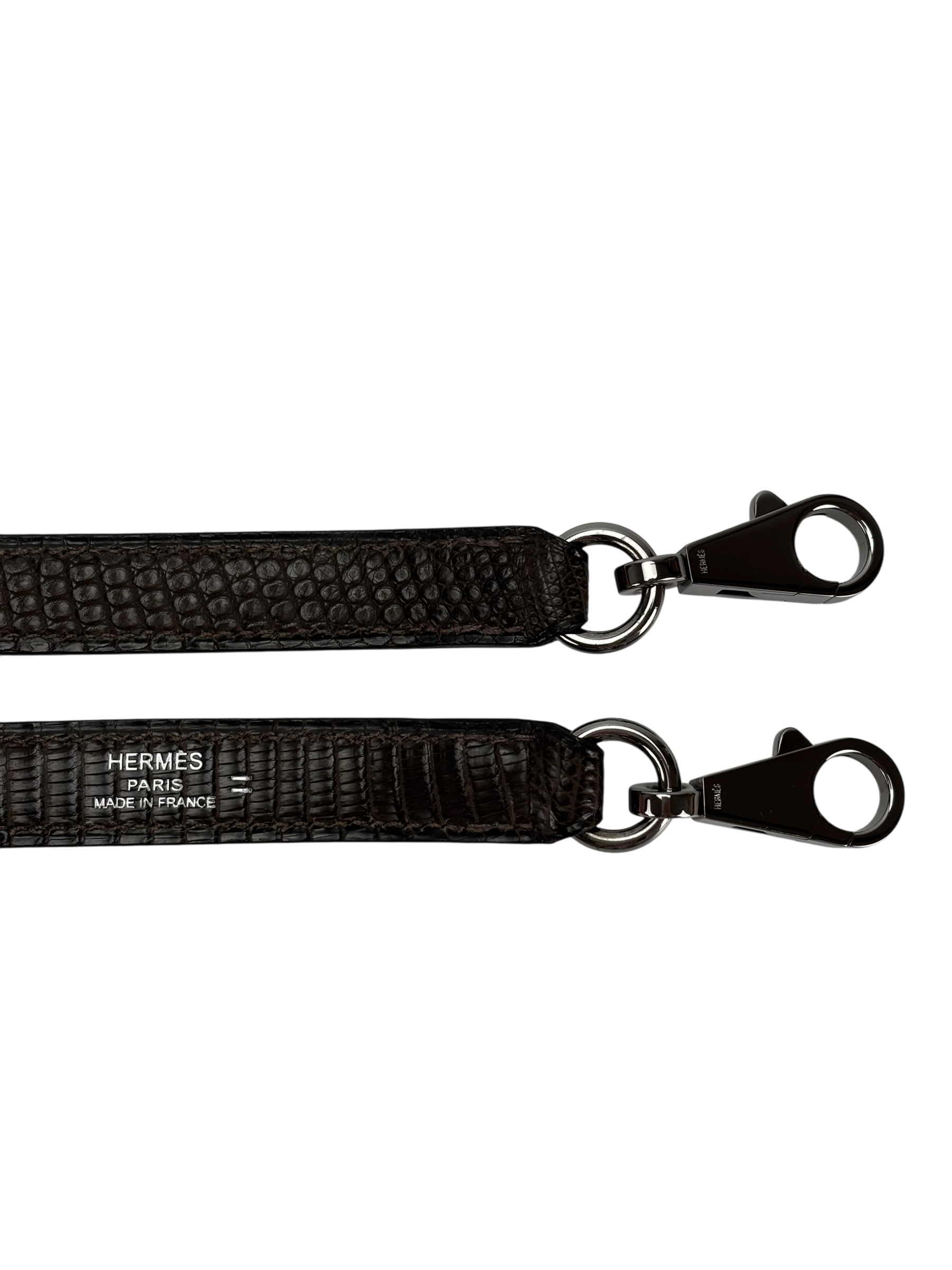 HERMES - Kelly 25 Ebenu Lizard Leather Ruthenium Hardware