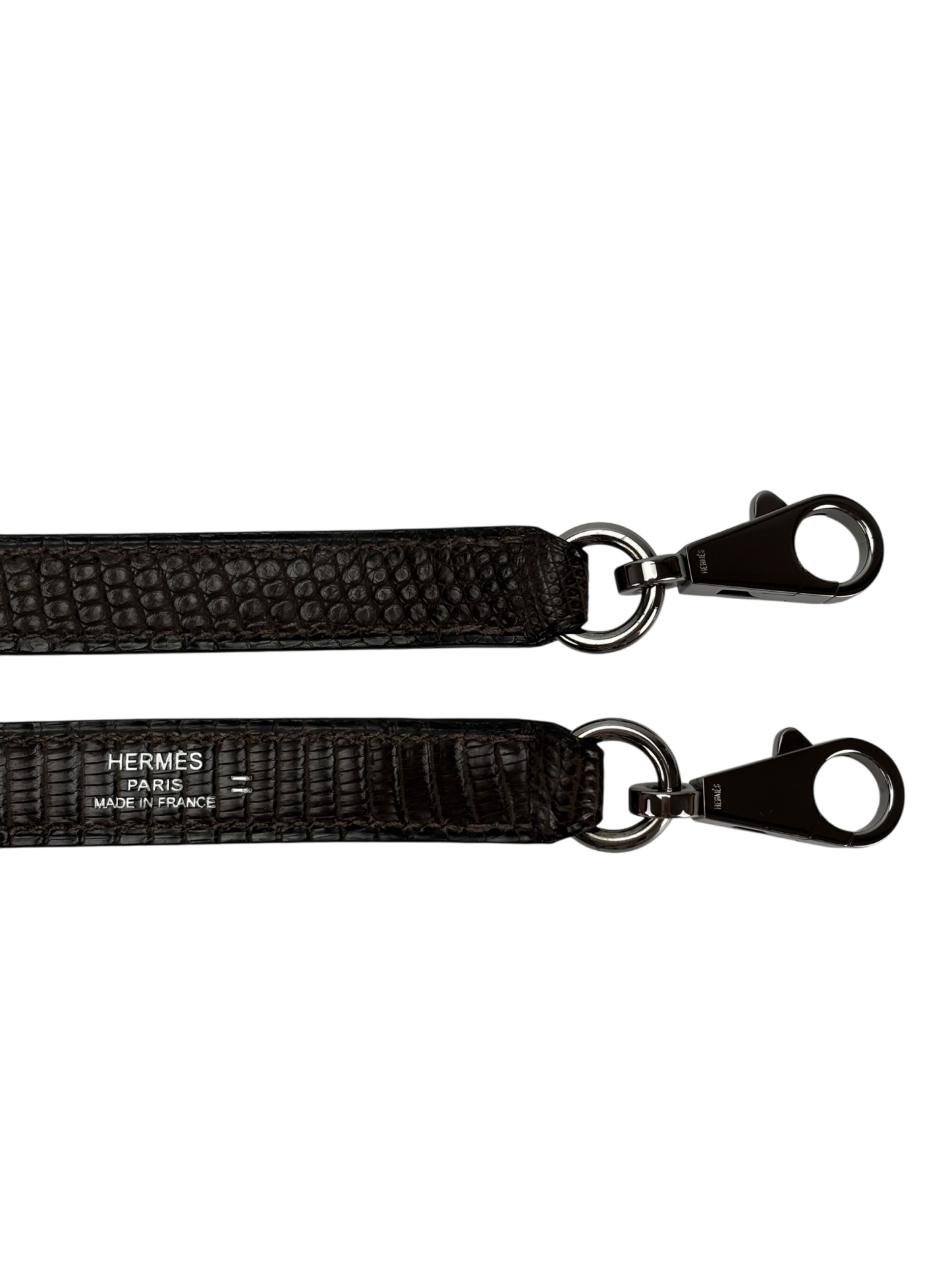 HERMES - Kelly 25 Ebenu Lizard Leather Ruthenium Hardware