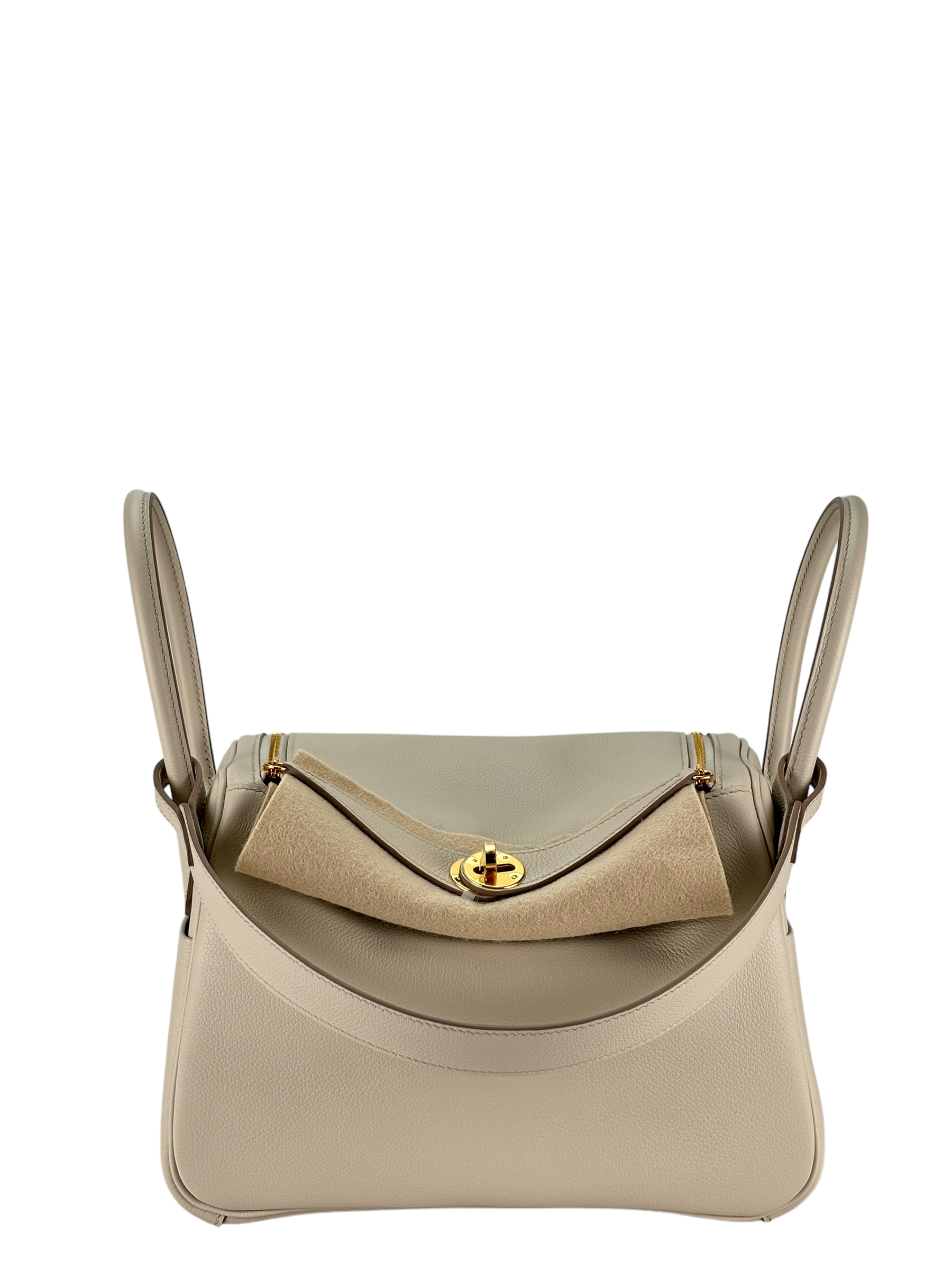 HERMES - Lindy 26 Etoupe Evercolor Beton Gold Hardware