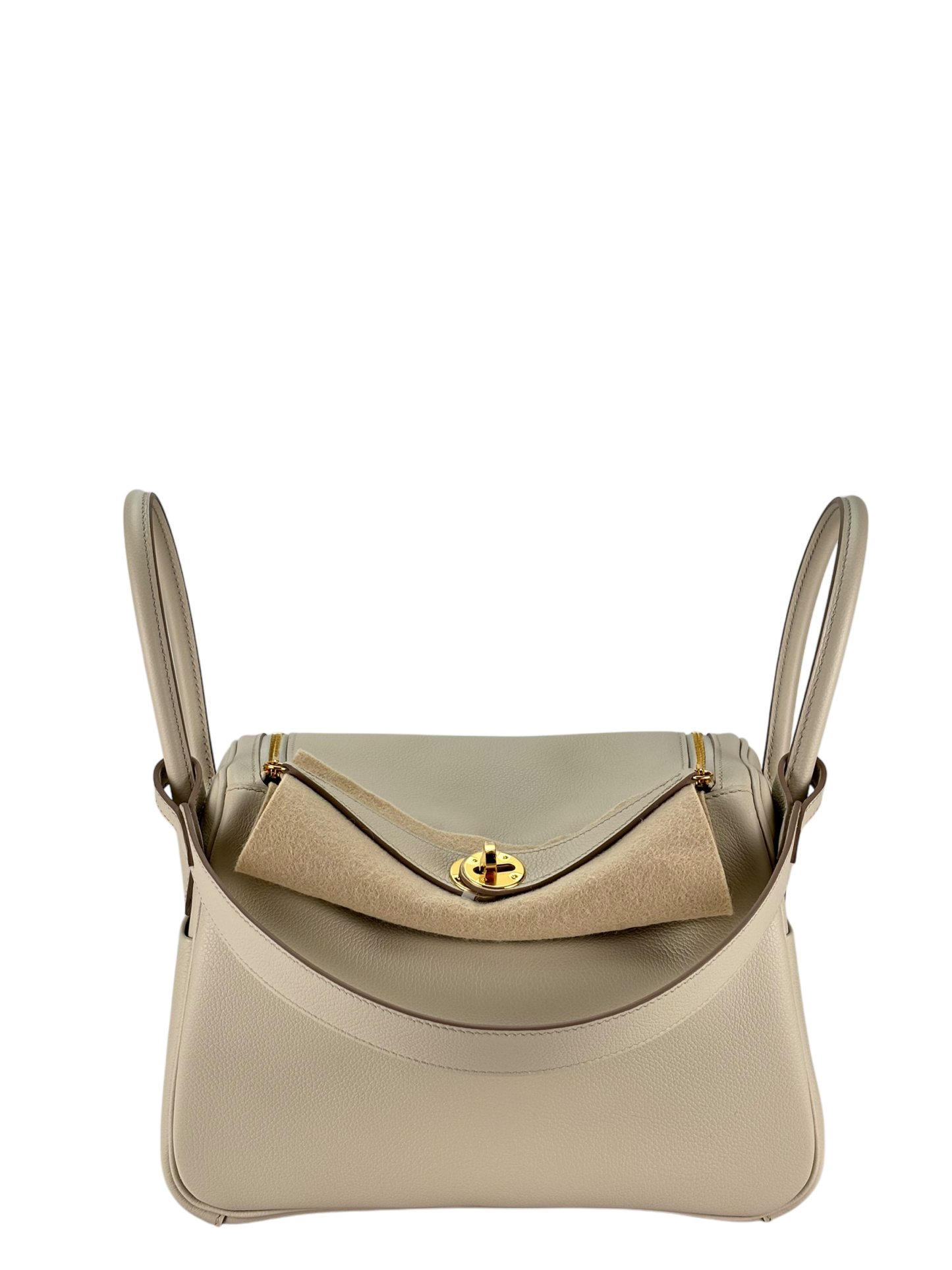 HERMES - Lindy 26 Etoupe Evercolor Beton Gold Hardware