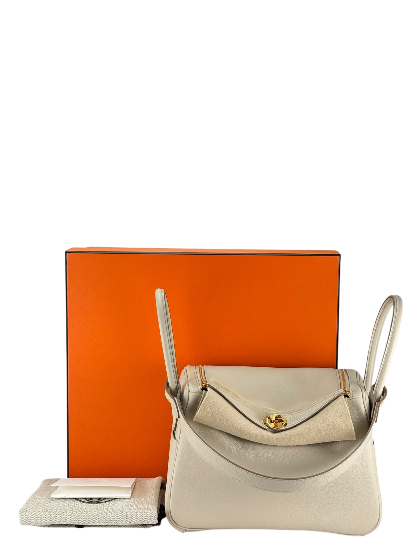 HERMES - Lindy 26 Etoupe Evercolor Beton Gold Hardware