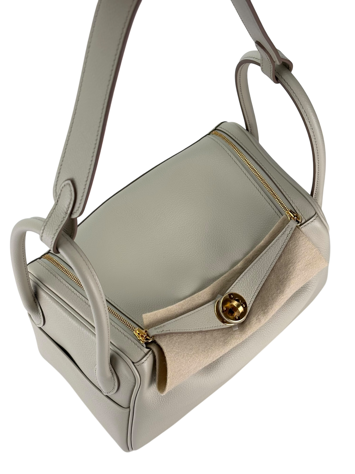 HERMES - Lindy 26 Etoupe Evercolor Beton Gold Hardware