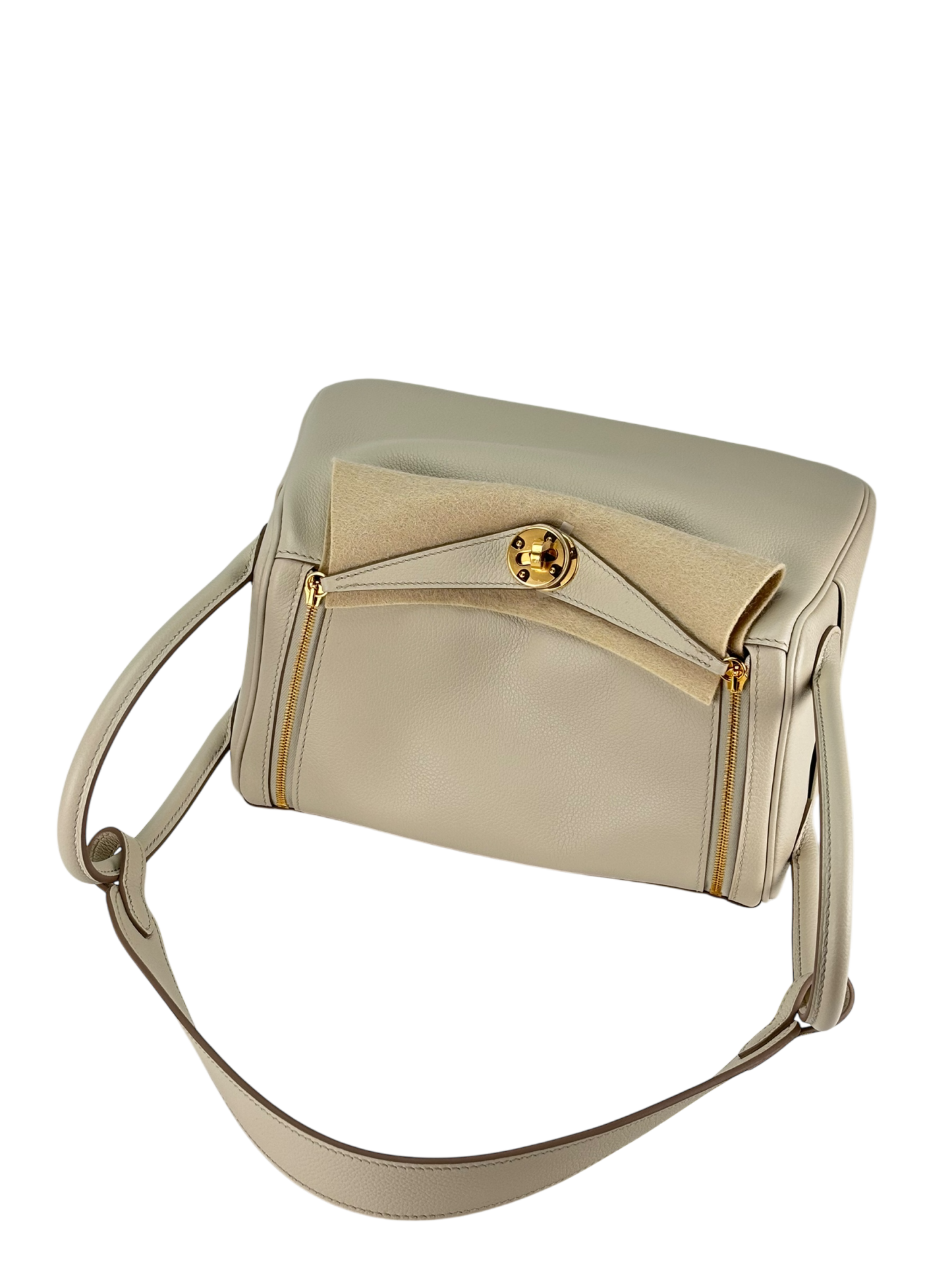 HERMES - Lindy 26 Etoupe Evercolor Beton Gold Hardware