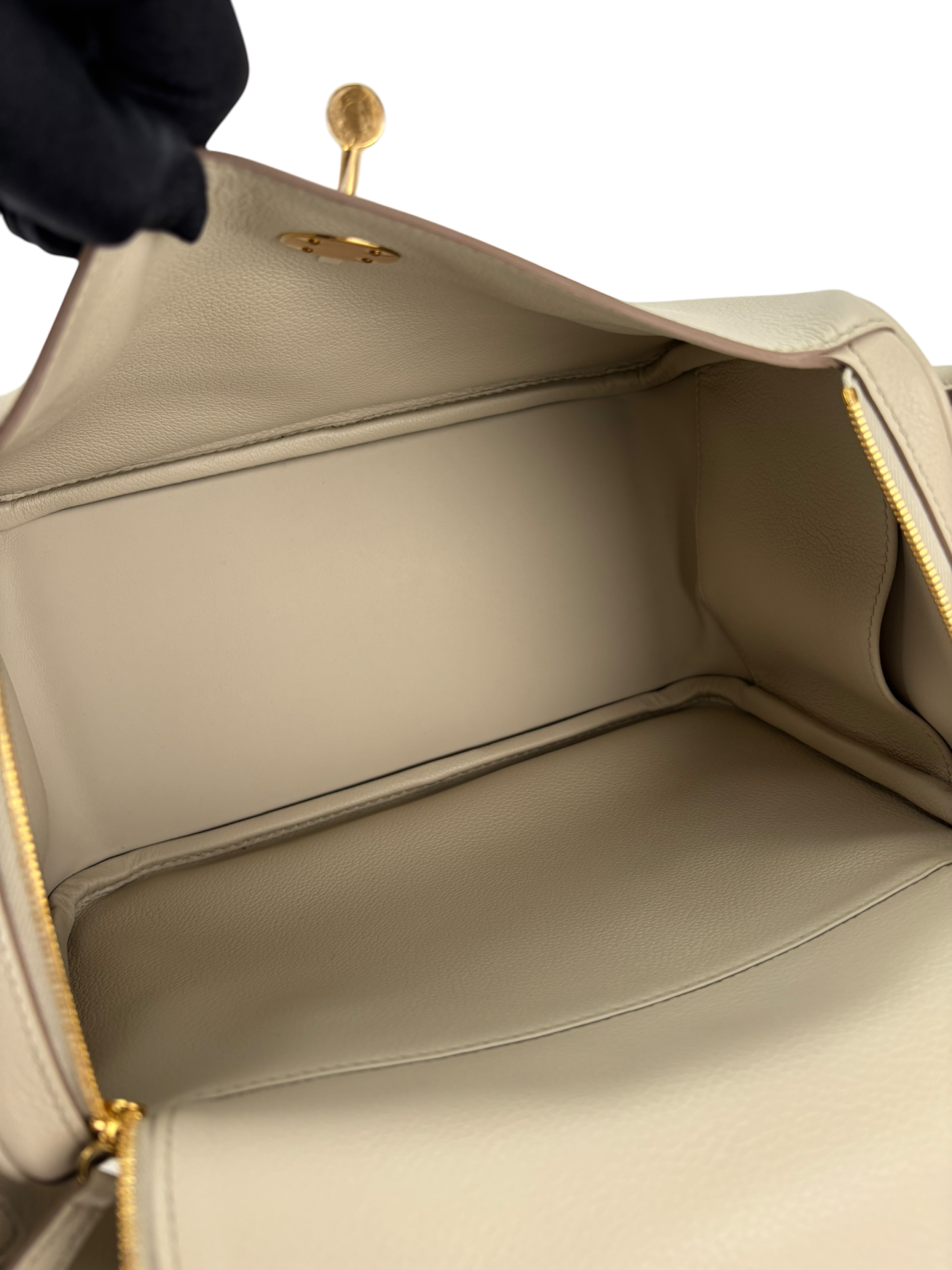 HERMES - Lindy 26 Etoupe Evercolor Beton Gold Hardware