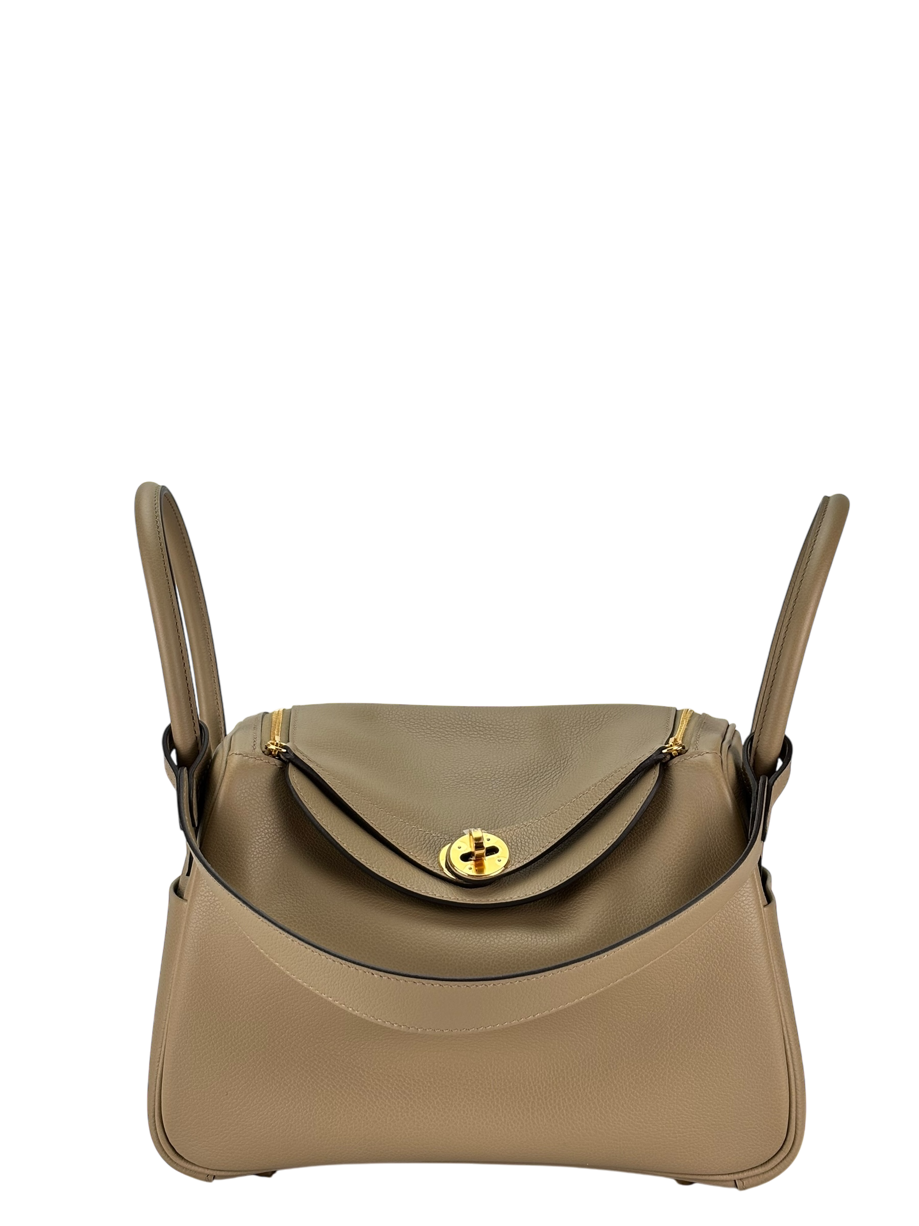 HERMES - Lindy 26 Beige Marfa Evercolor Gold Hardware