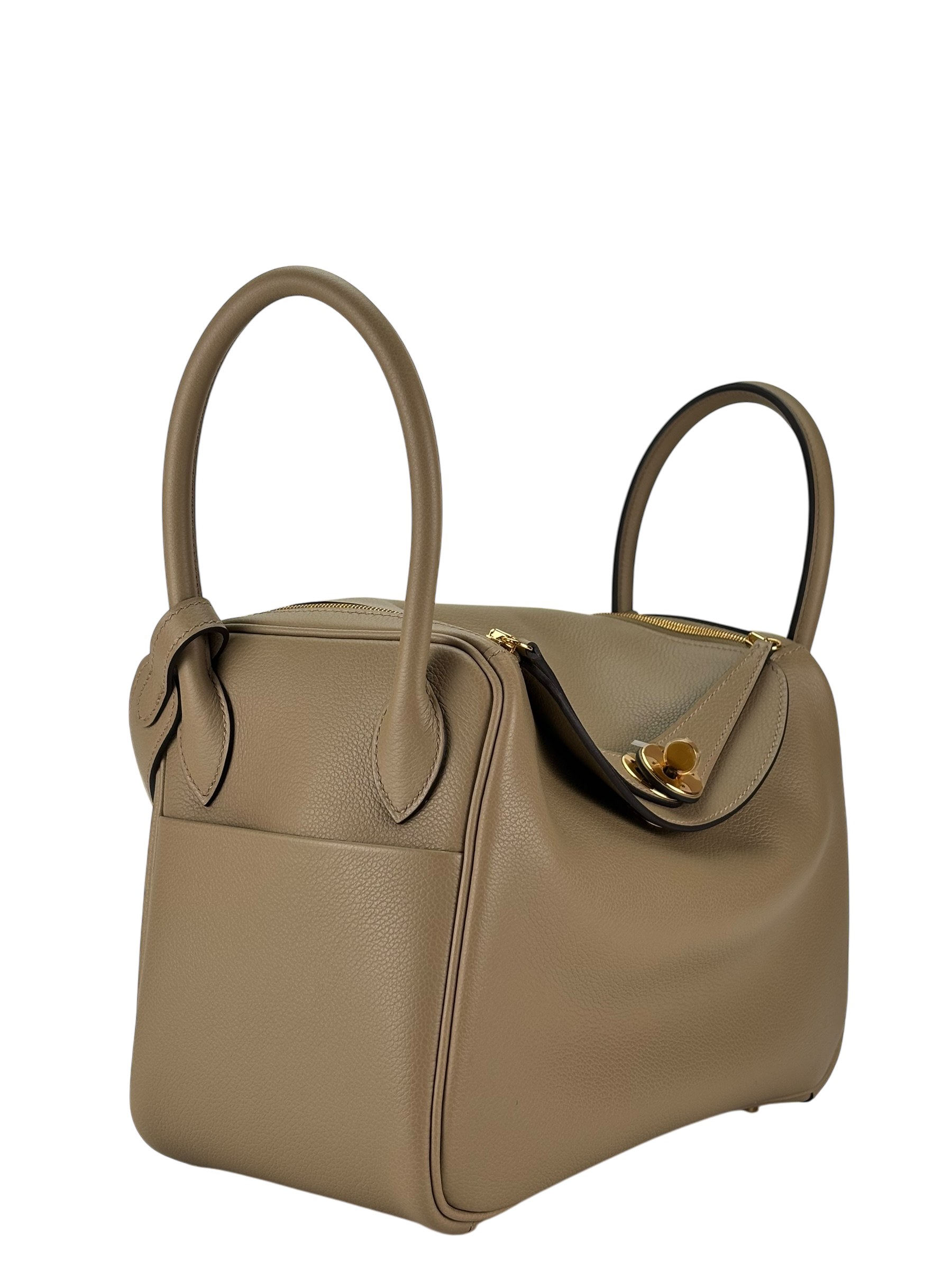 HERMES - Lindy 26 Beige Marfa Evercolor Gold Hardware