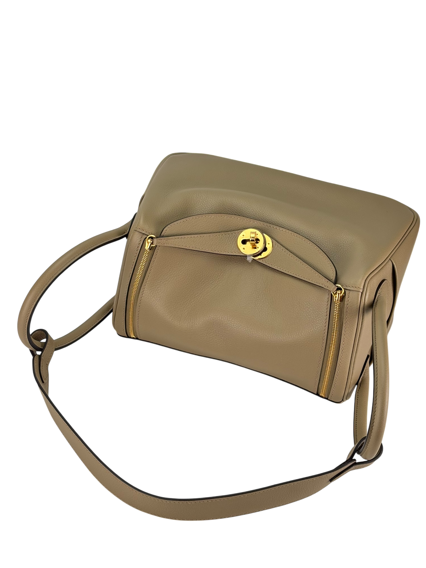 HERMES - Lindy 26 Beige Marfa Evercolor Gold Hardware