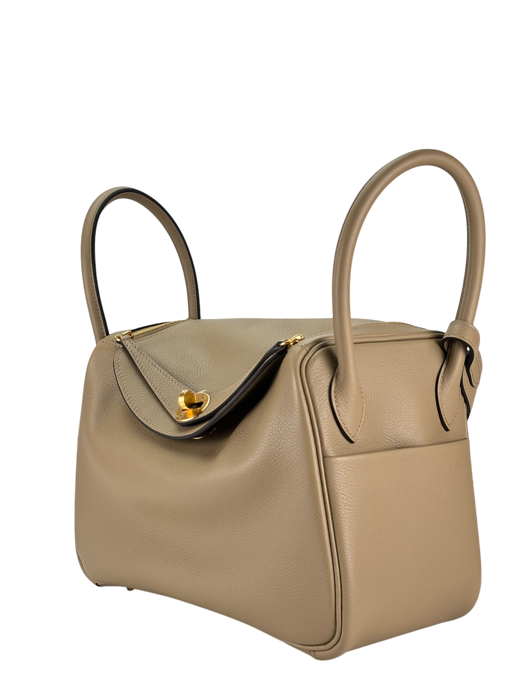 HERMES - Lindy 26 Beige Marfa Evercolor Gold Hardware