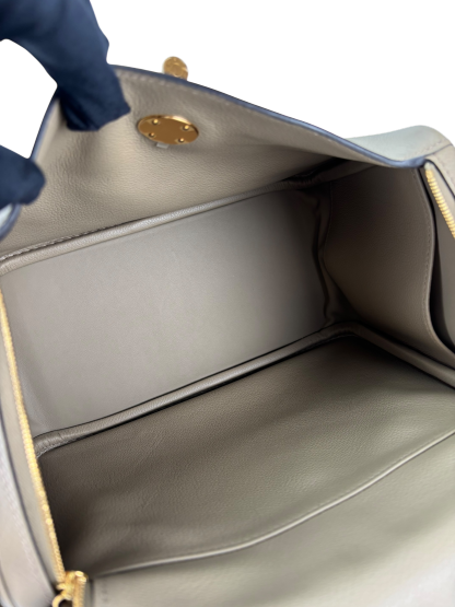 HERMES - Lindy 26 Beige Marfa Evercolor Gold Hardware