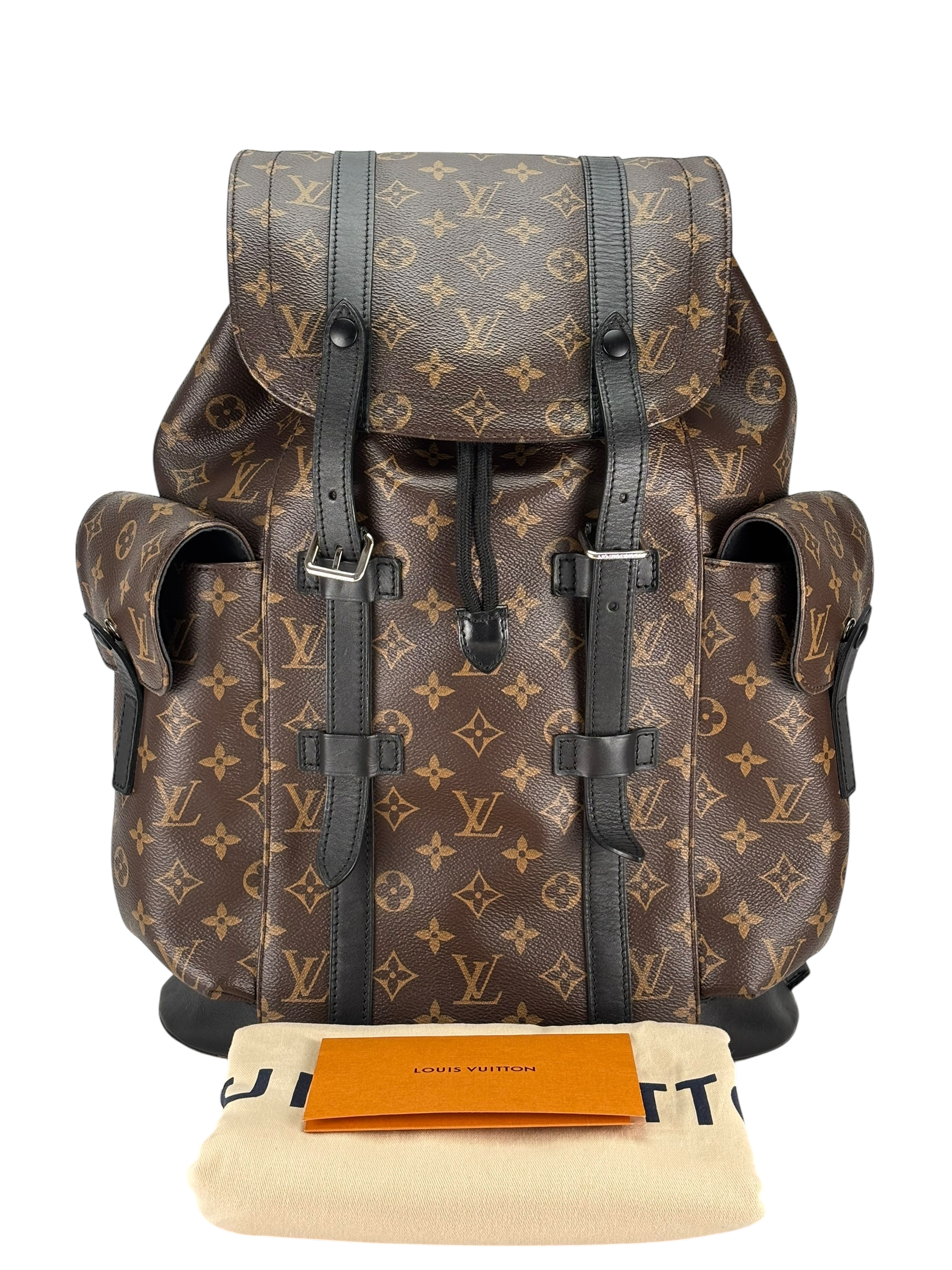 LOUIS VUITTON - Black Monogram Christopher MM Backpack