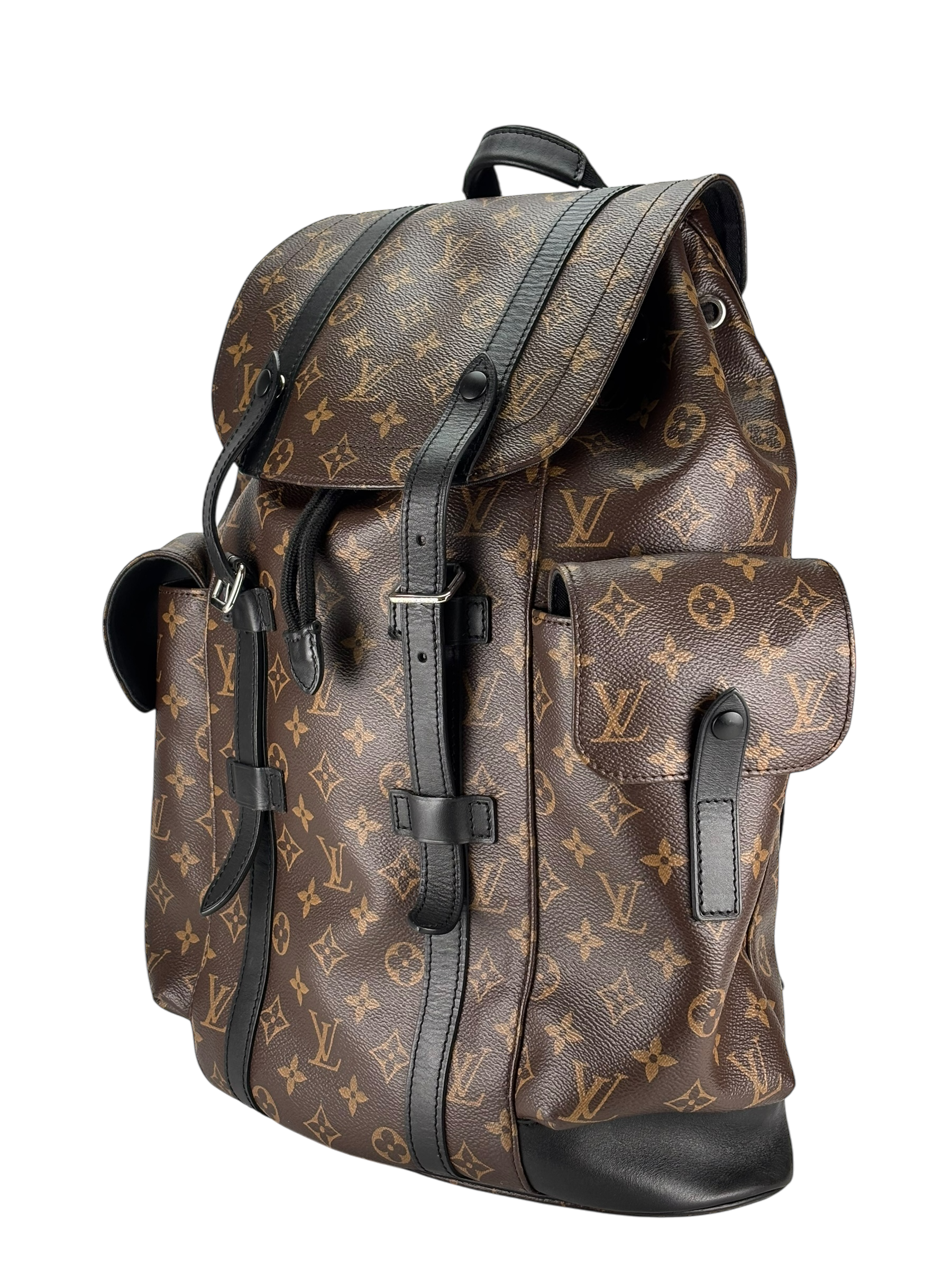 LOUIS VUITTON - Black Monogram Christopher MM Backpack