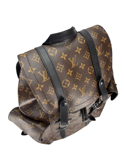 LOUIS VUITTON - Black Monogram Christopher MM Backpack