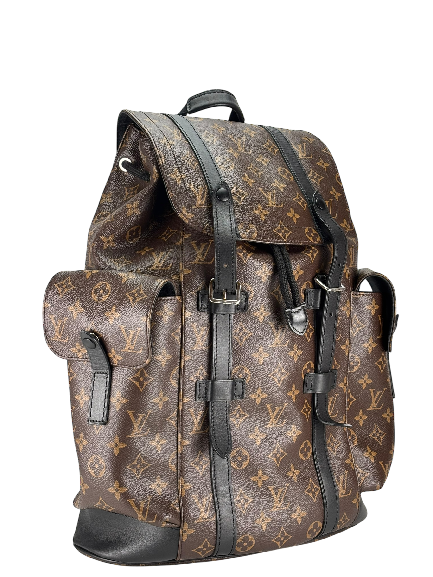 LOUIS VUITTON - Black Monogram Christopher MM Backpack