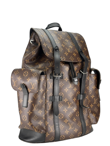 LOUIS VUITTON - Black Monogram Christopher MM Backpack