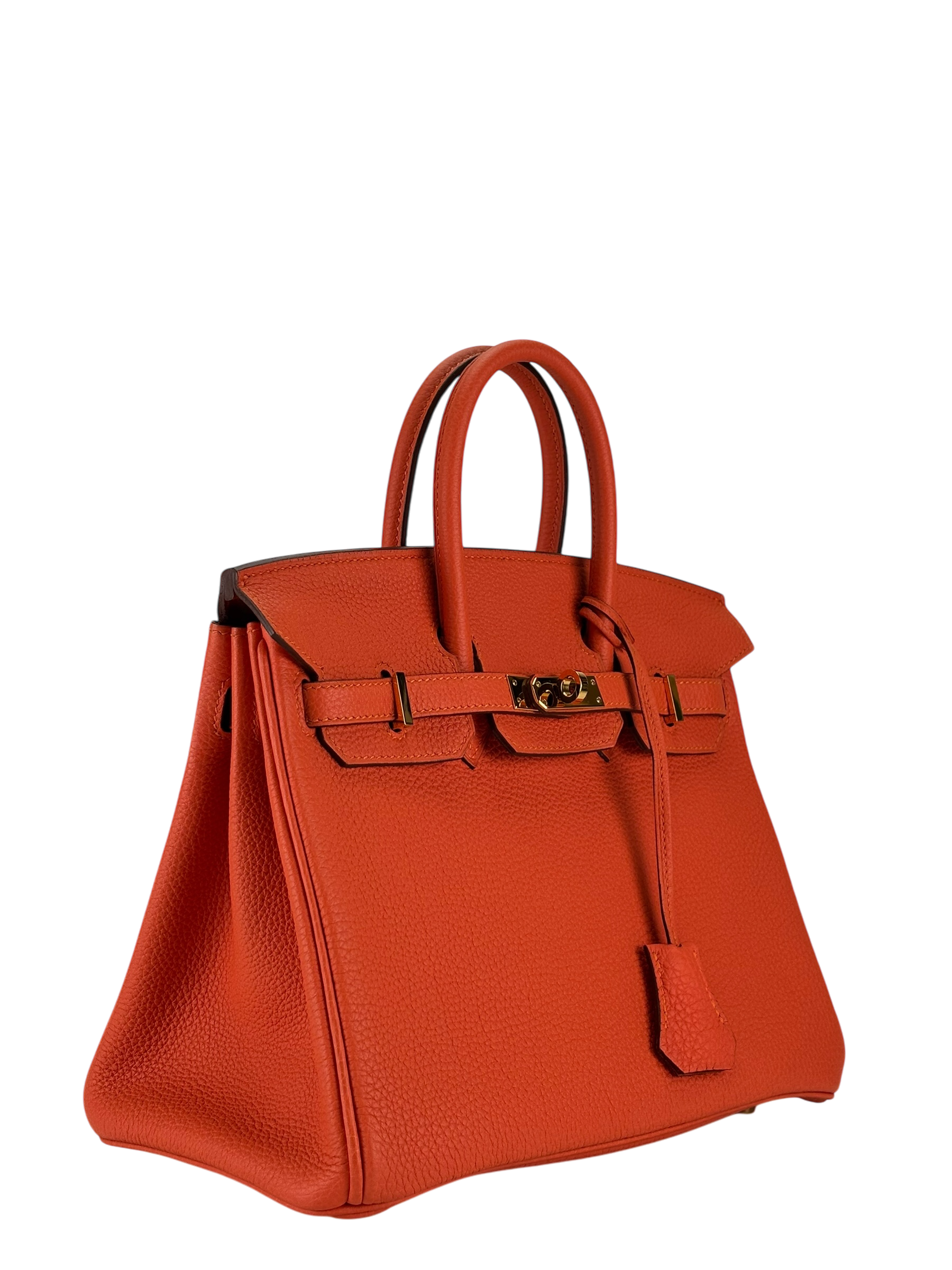 HERMES - Birkin 25 9J Feu Togo Gold Hardware