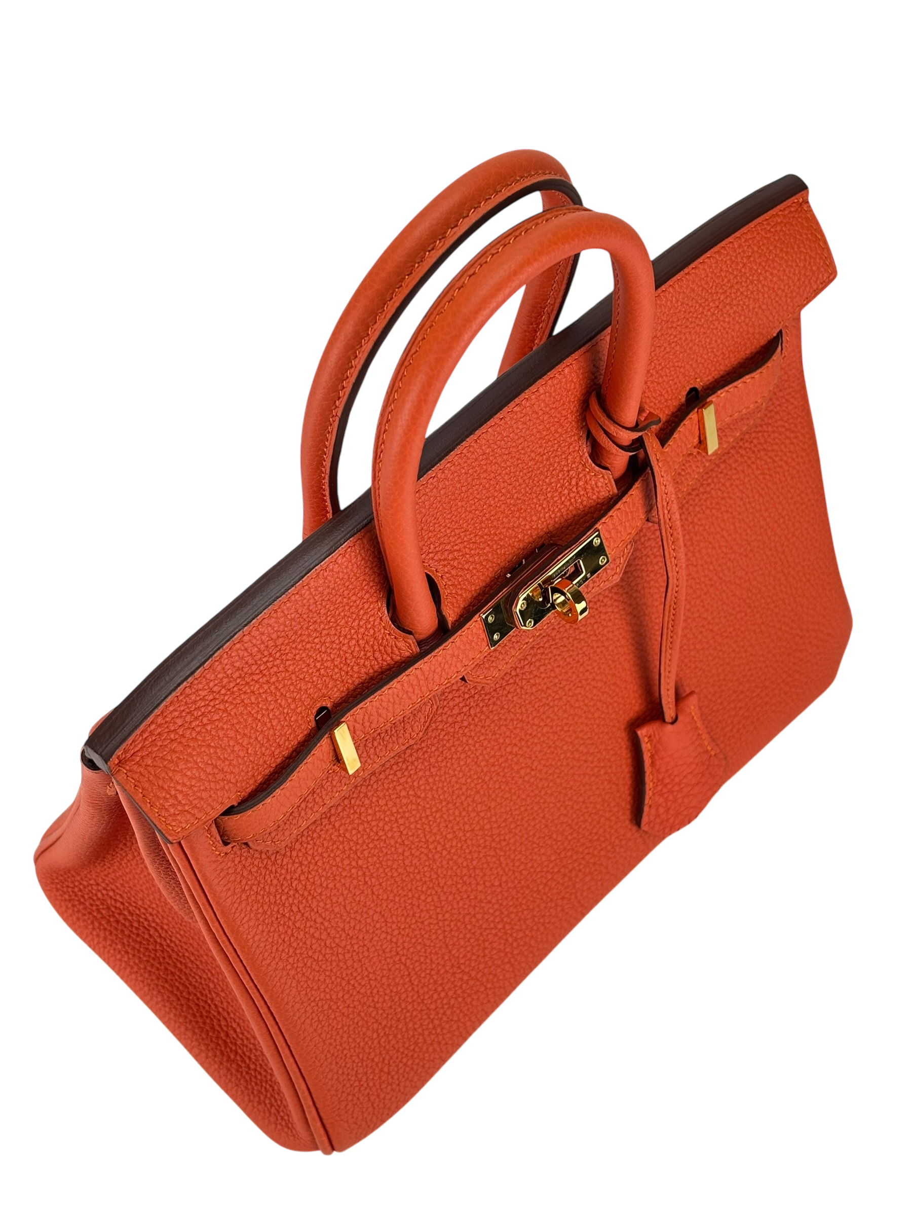 HERMES - Birkin 25 9J Feu Togo Gold Hardware