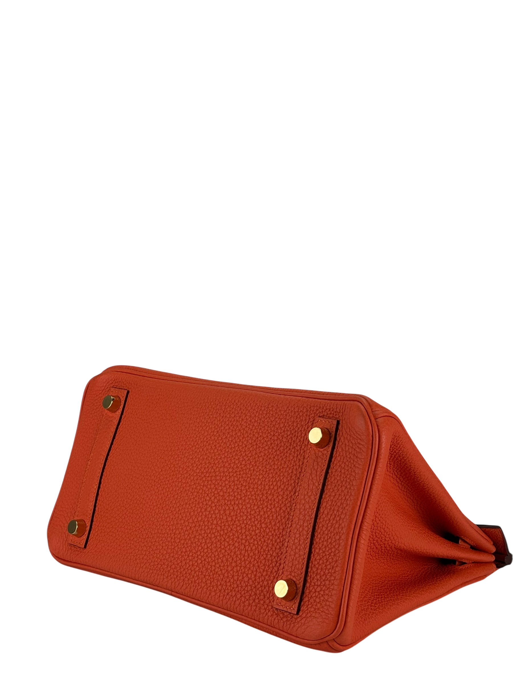 HERMES - Birkin 25 9J Feu Togo Gold Hardware