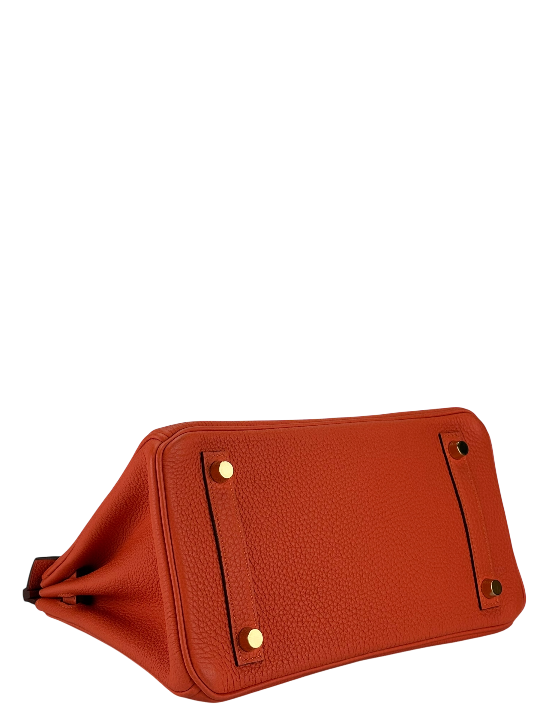 HERMES - Birkin 25 9J Feu Togo Gold Hardware