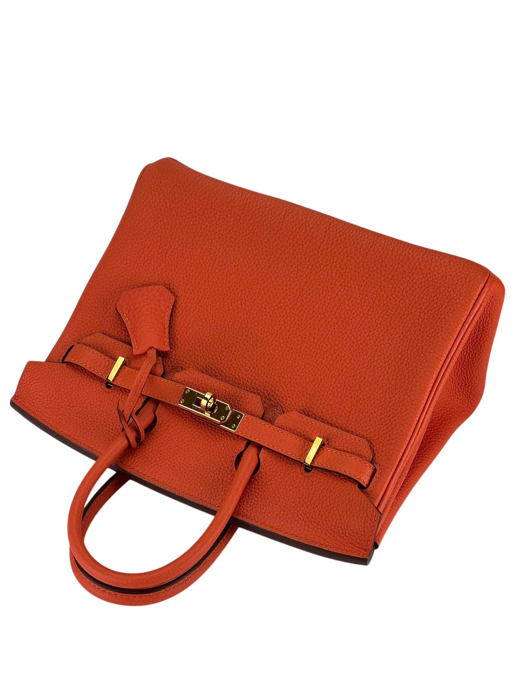 HERMES - Birkin 25 9J Feu Togo Gold Hardware