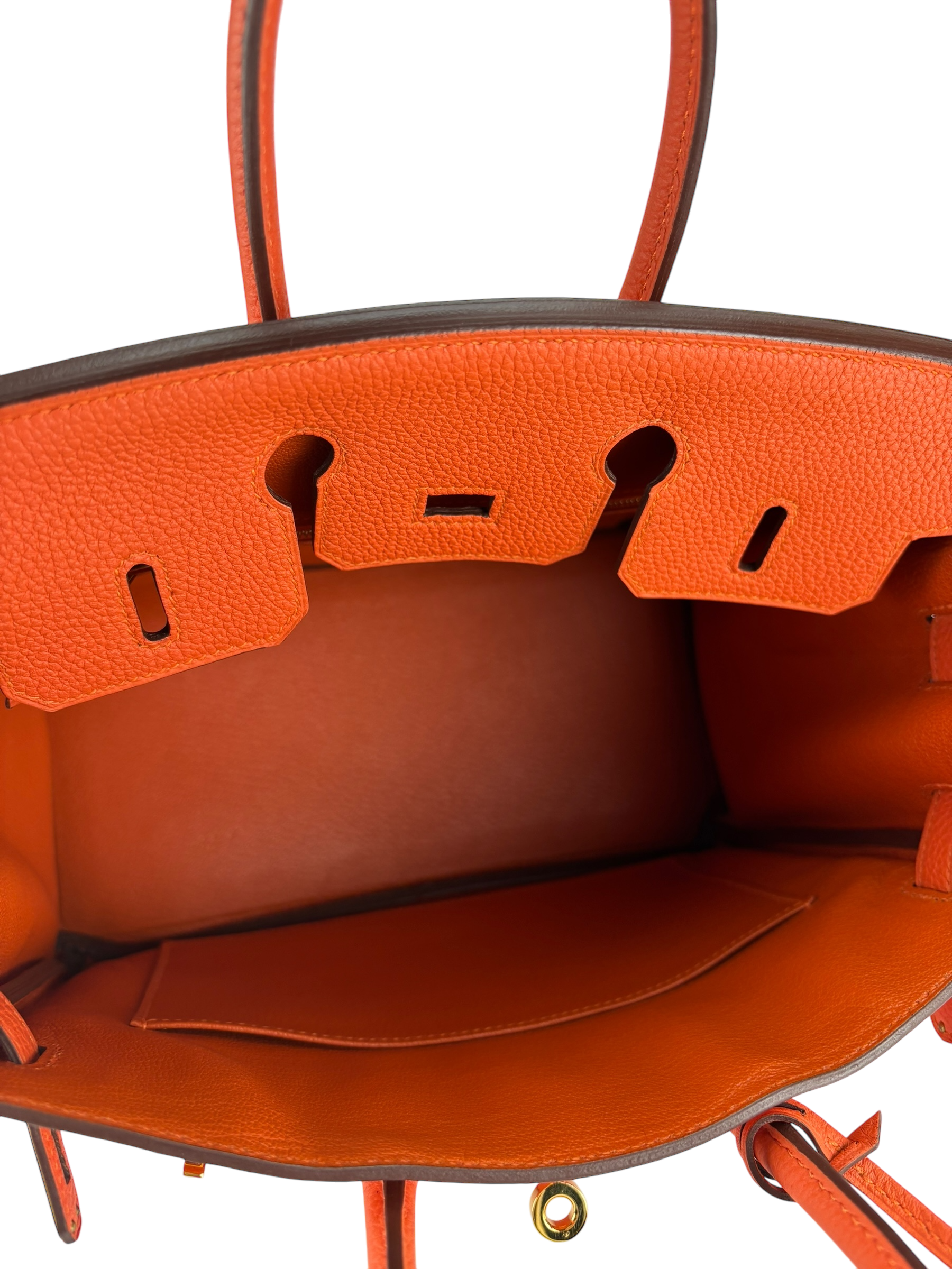 HERMES - Birkin 25 9J Feu Togo Gold Hardware