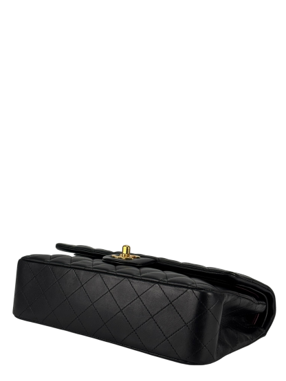 CHANEL - Medium Classic Double Flap Bag Black Lambskin Gold Hardware (CF25) 