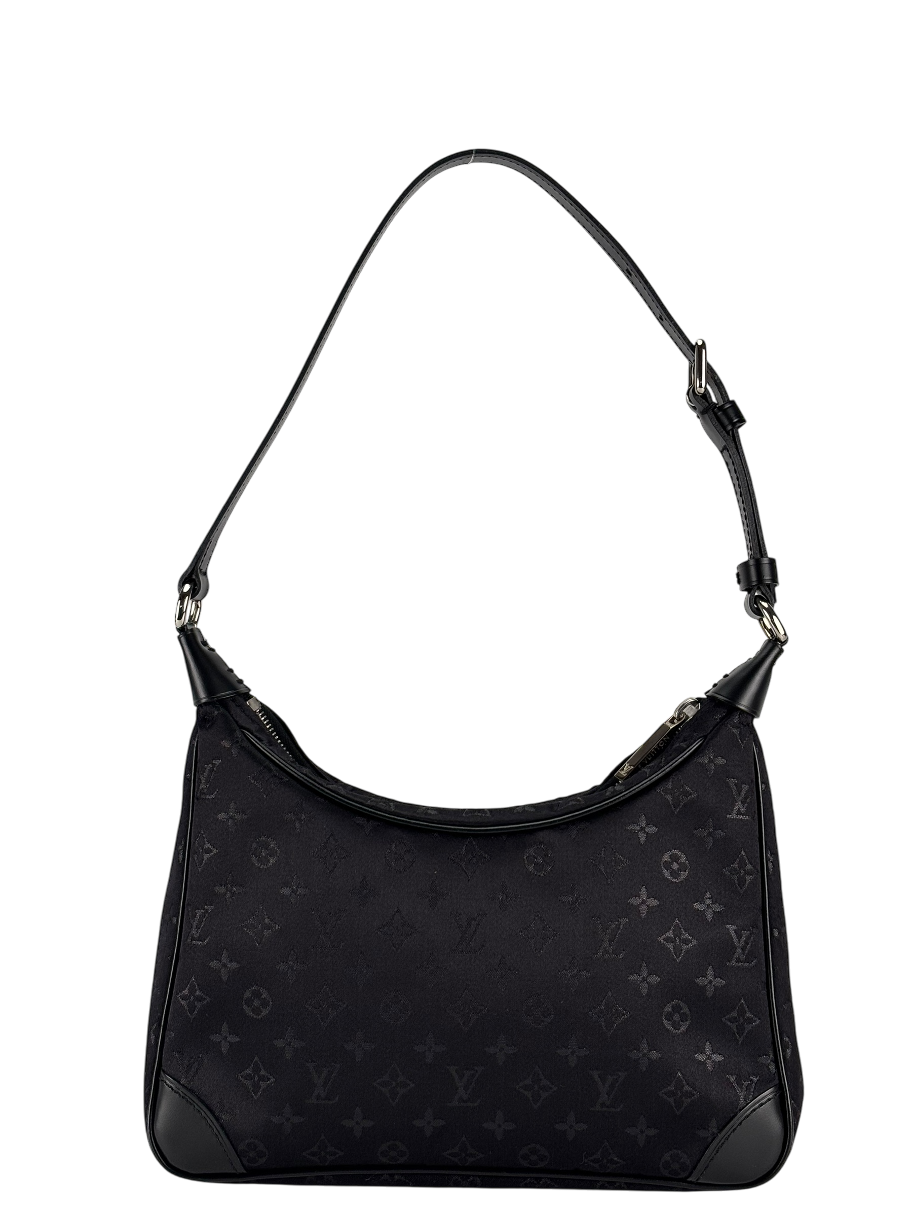 LOUIS VUITTON - Black Silk Satin Mini Boulogne Bag Monogram 