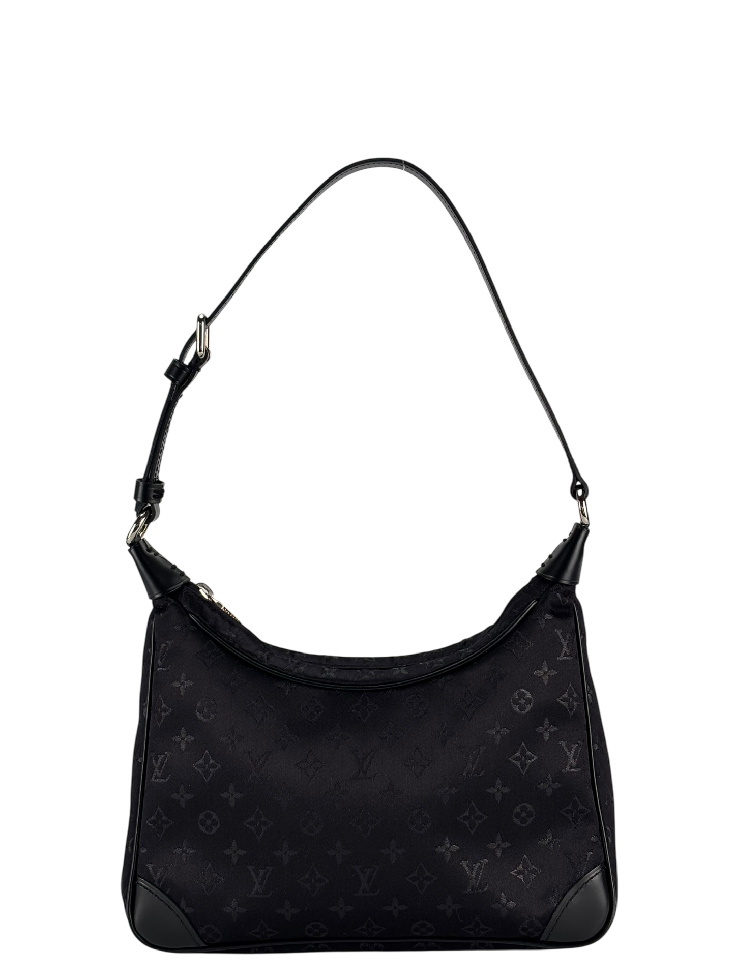 LOUIS VUITTON - Black Silk Satin Mini Boulogne Bag Monogram