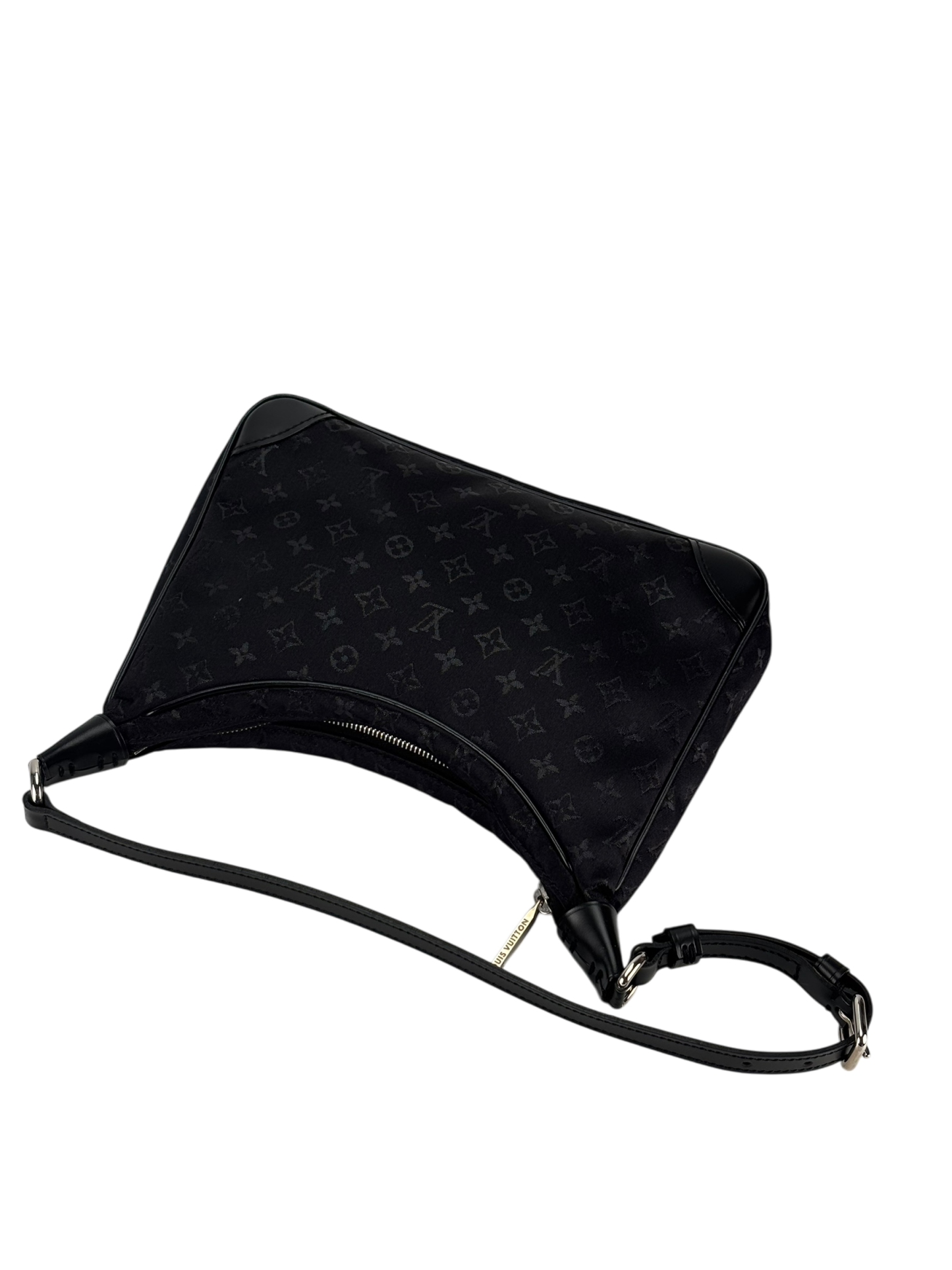 LOUIS VUITTON - Black Silk Satin Mini Boulogne Bag Monogram