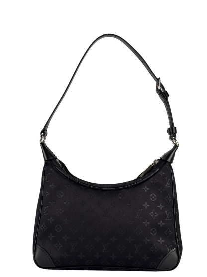 LOUIS VUITTON - Black Silk Satin Mini Boulogne Bag Monogram 