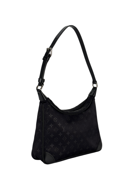 LOUIS VUITTON - Black Silk Satin Mini Boulogne Bag Monogram 