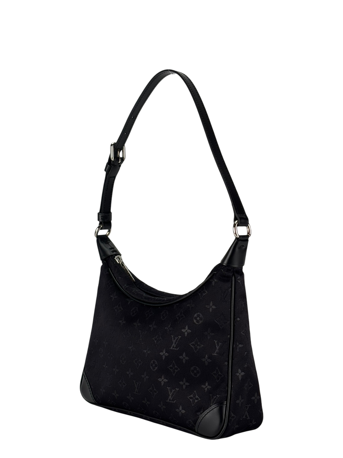 LOUIS VUITTON - Black Silk Satin Mini Boulogne Bag Monogram