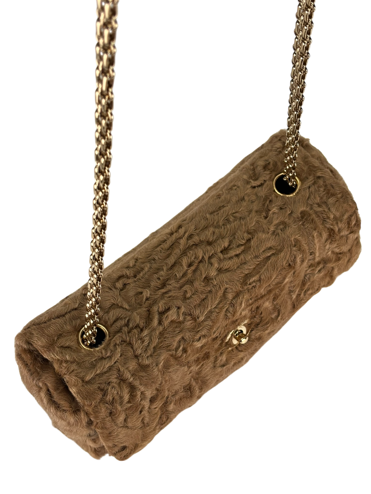 CHANEL - Coco Mark Camel Fur Gold Hardware
