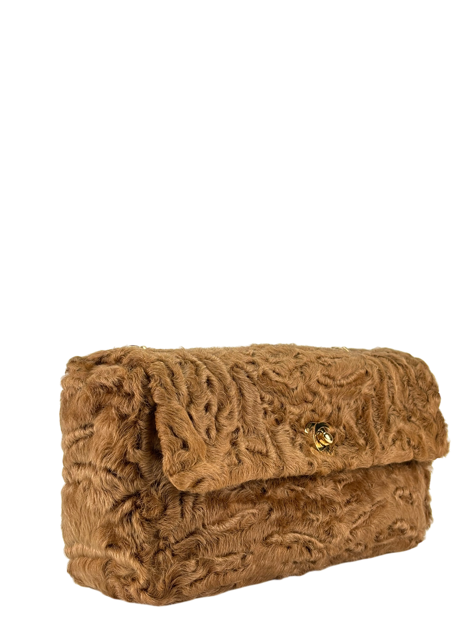 CHANEL - Coco Mark Camel Fur Gold Hardware