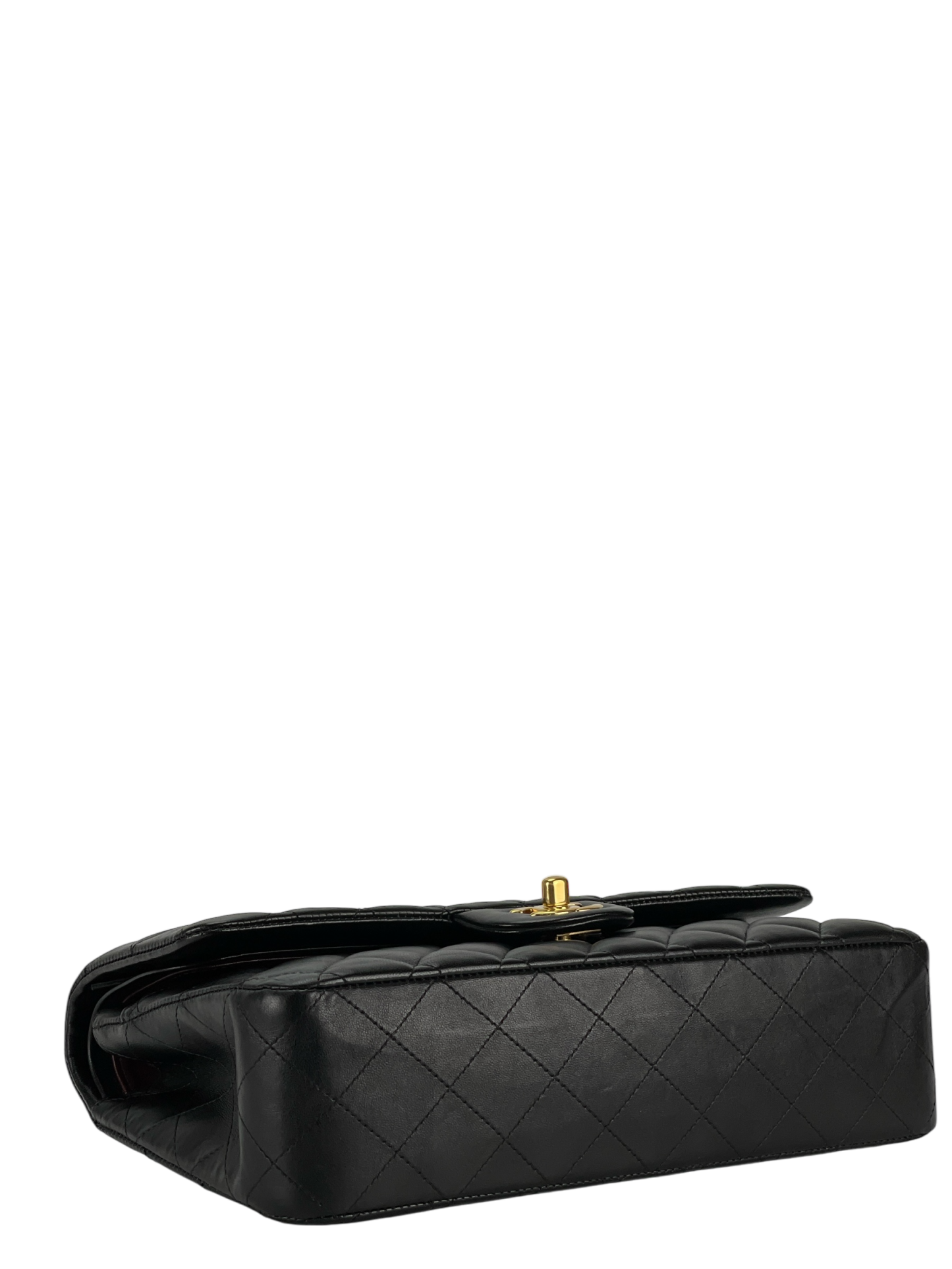 CHANEL - Medium Classic Double Flap Bag Black Lambskin Gold Hardware (CF25)