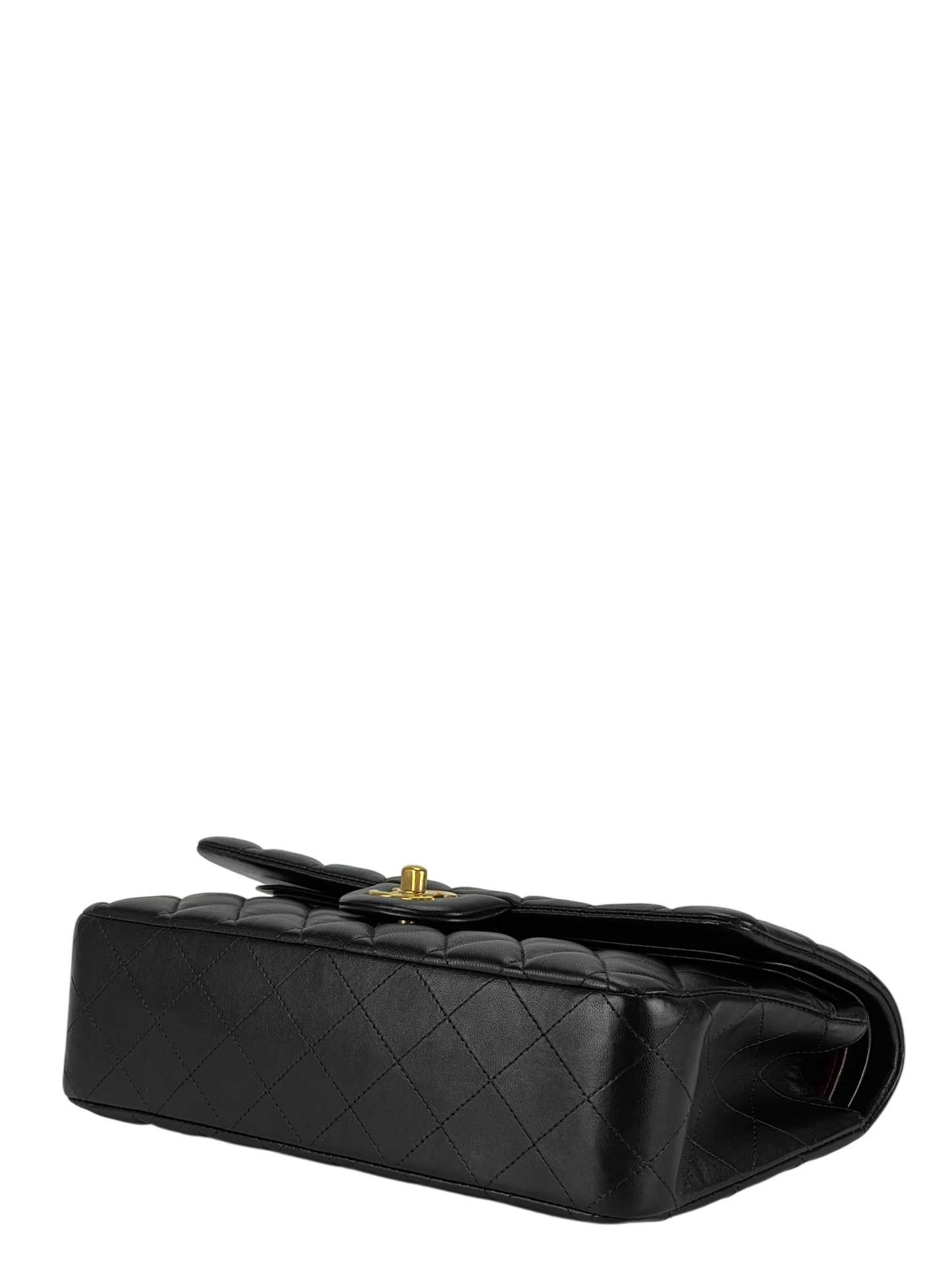 CHANEL - Medium Classic Double Flap Bag Black Lambskin Gold Hardware (CF25)