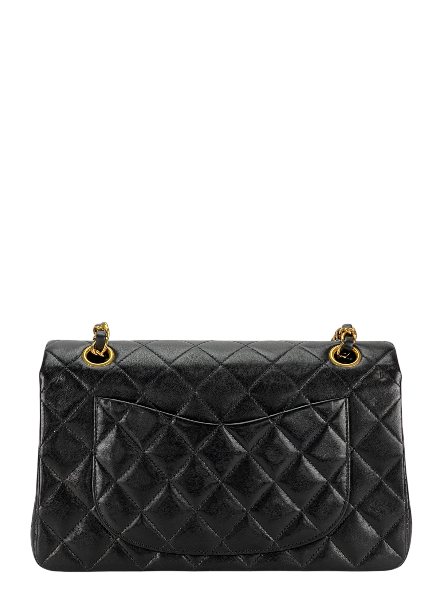 CHANEL - Small Classic Double Flap Bag Black Gold Hardware (CF23)
