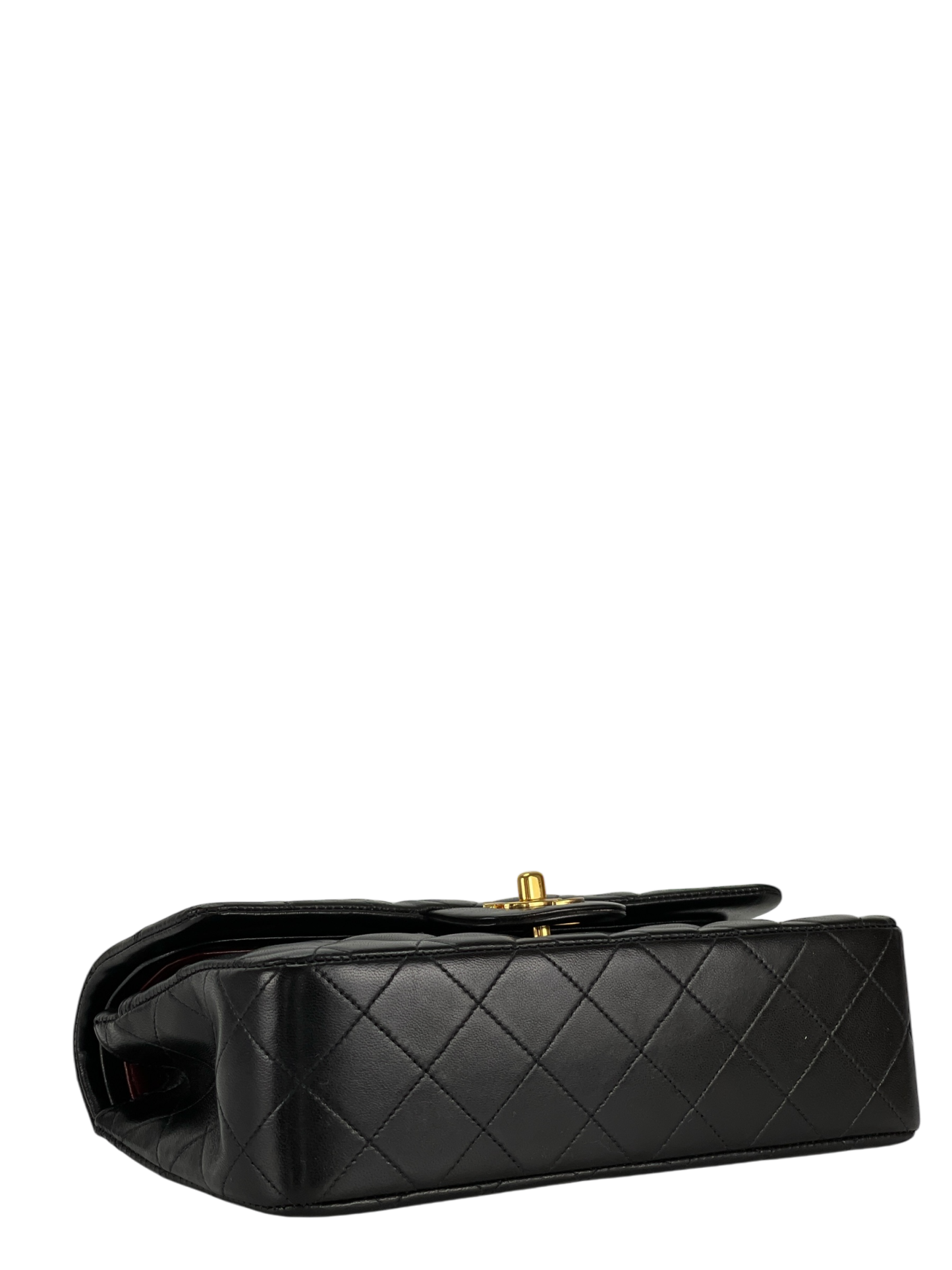 CHANEL - Small Classic Double Flap Bag Black Gold Hardware (CF23)