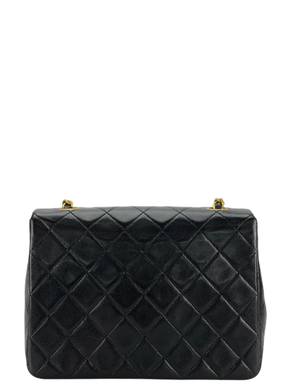 CHANEL - Mini Matlasse 20 Lambskin Single Flap Single Chain Bag Black Gold Hardware