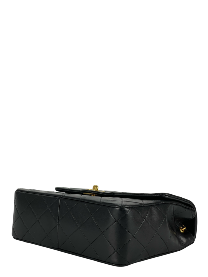 CHANEL - Mini Matlasse 20 Lambskin Single Flap Single Chain Bag Black Gold Hardware