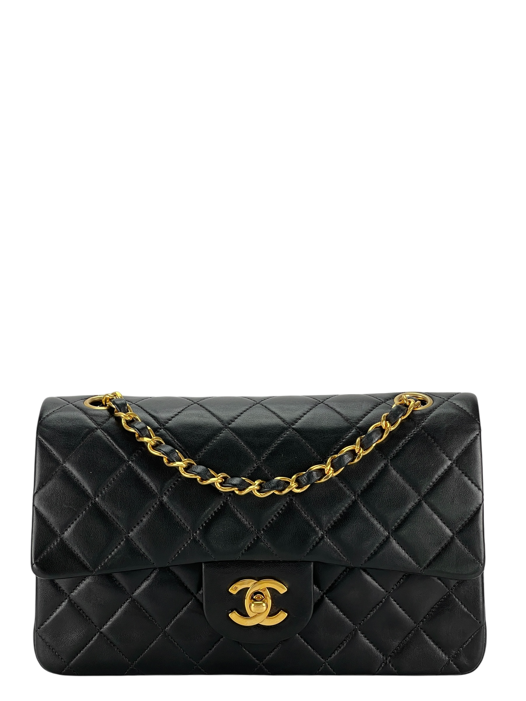 CHANEL - Small Classic Double Flap Bag Denim Gold Hardware (CF23)
