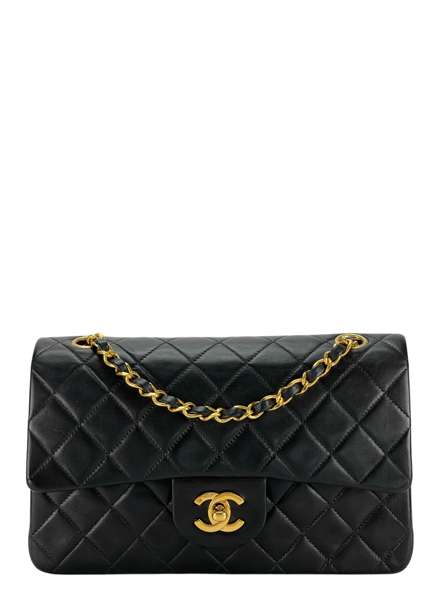 CHANEL - Small Classic Double Flap Bag Denim Gold Hardware (CF23)