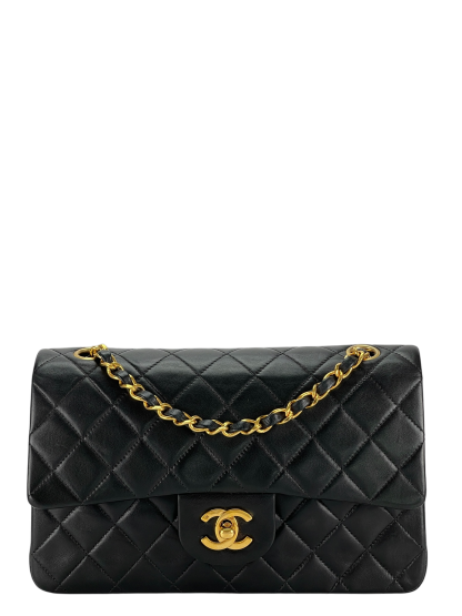 CHANEL - Small Classic Double Flap Bag Denim Gold Hardware (CF23)