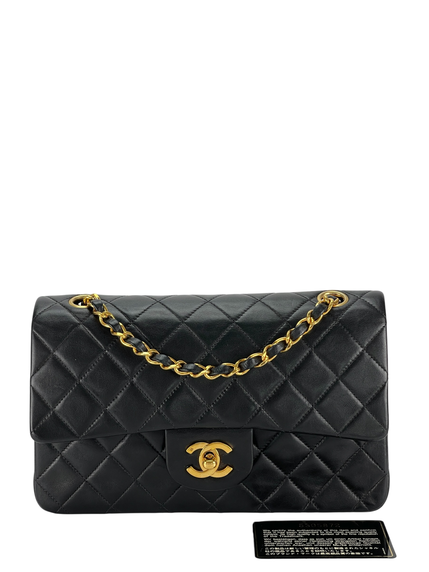 CHANEL - Small Classic Double Flap Bag Denim Gold Hardware (CF23)