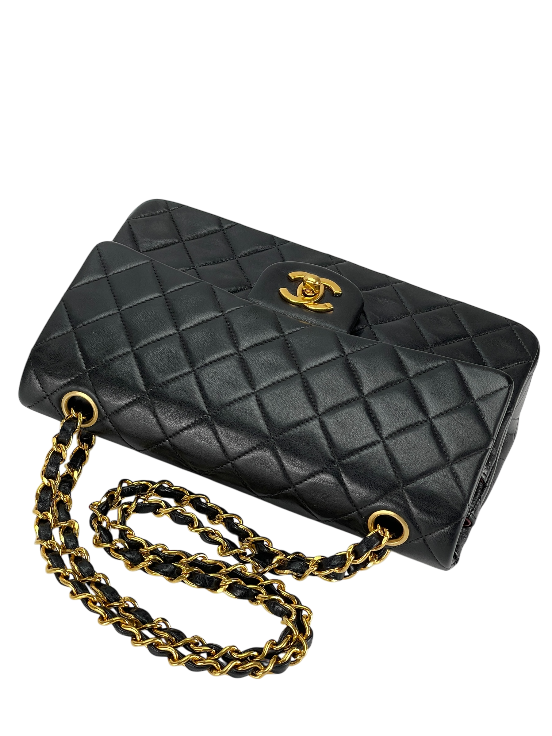 CHANEL - Small Classic Double Flap Bag Denim Gold Hardware (CF23)